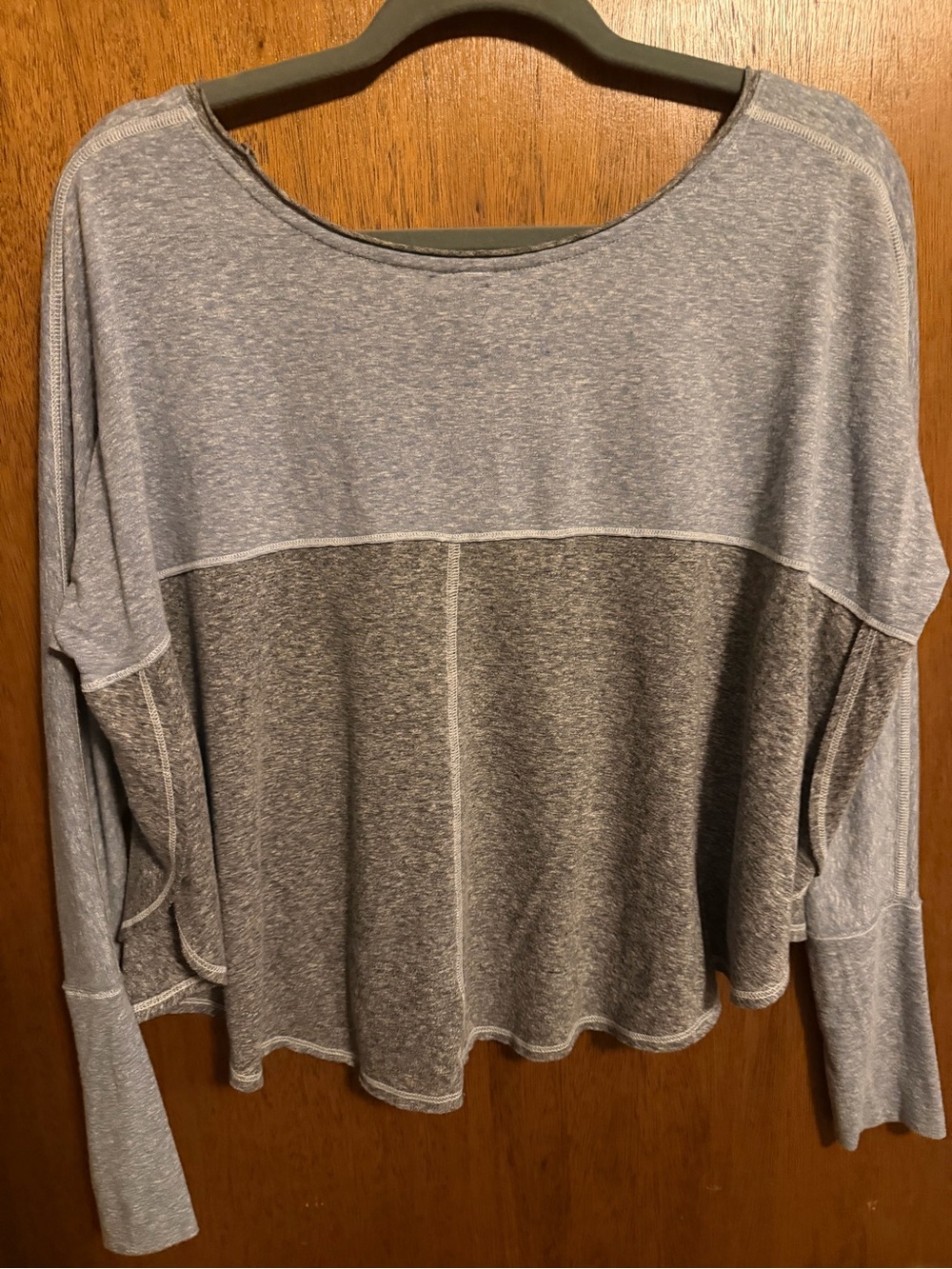 We The Free Two-Tone Gray Relaxed Pullover